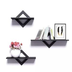 Modern Black Geometric Wall Shelves